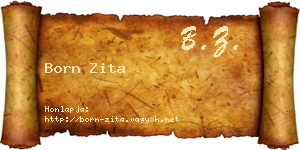 Born Zita névjegykártya