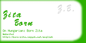 zita born business card